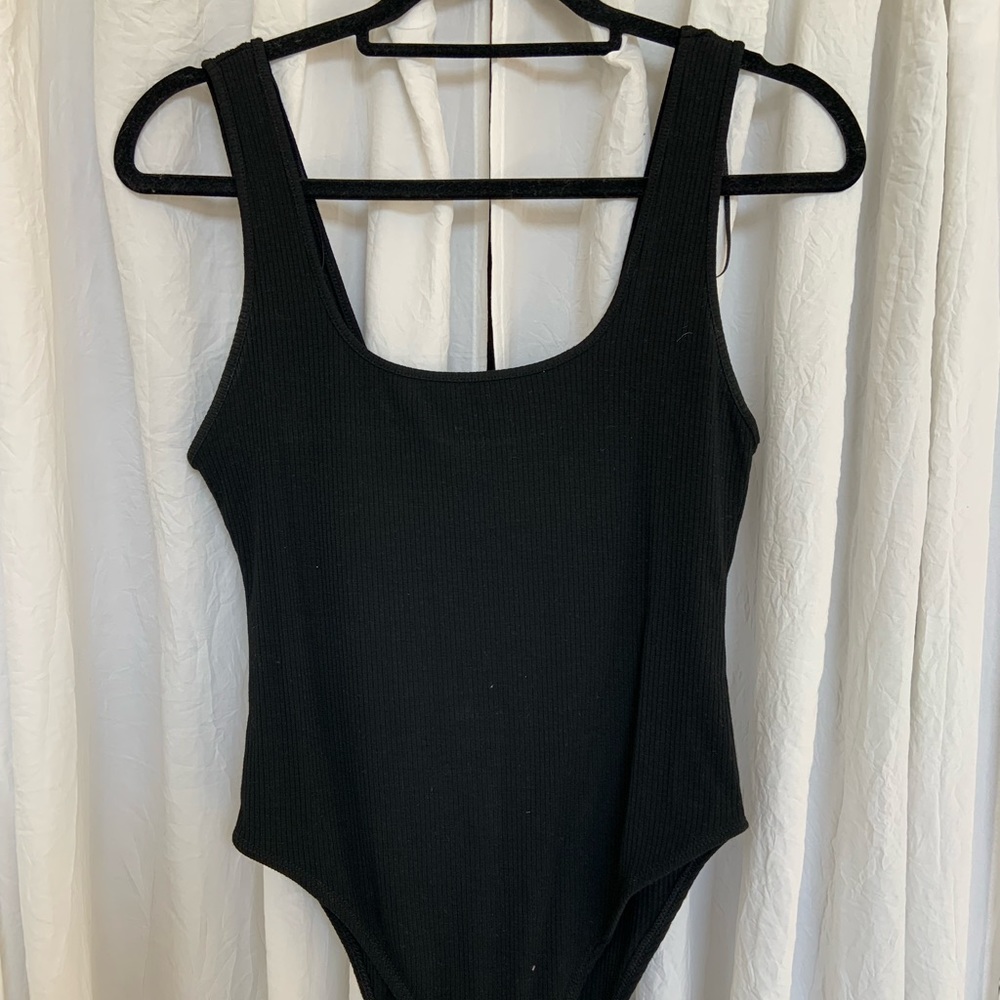 Basic Ribbed Black Zara Tank Bodysuit